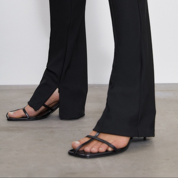 Zara black pants with slit - Picture 3 of 7